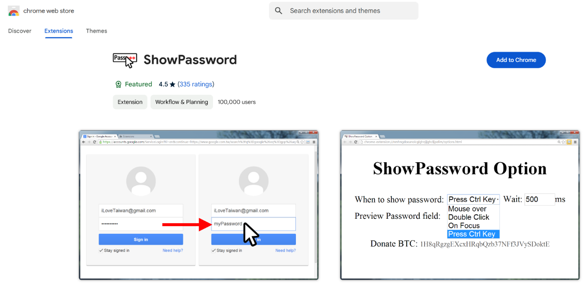 ShowPassword Chrome